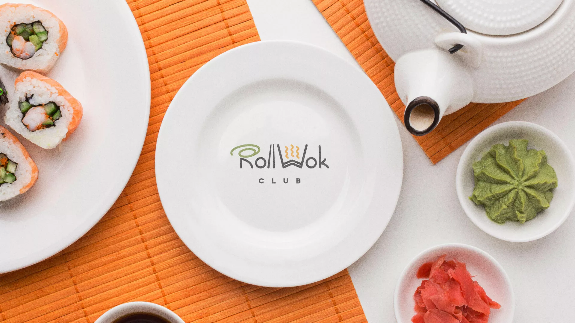 Разработка логотипа и фирменного стиля в Миньяре для суши-бара «Roll Wok Club»